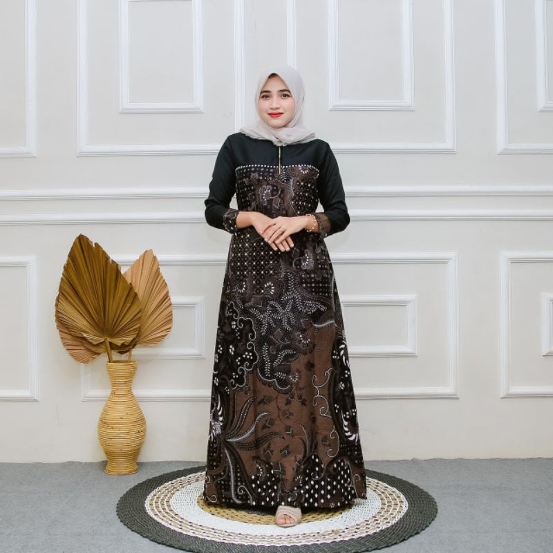 GAMIS BATIK FASHIONS WANITA MUSLIM RESLETING JEANS 2026