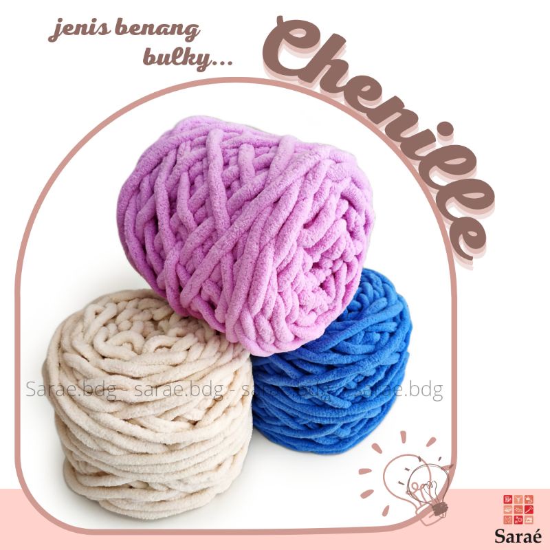 Jual Benang Chenille/Benang Rajut/Benang Bulky/Hook 8.0mm | Shopee