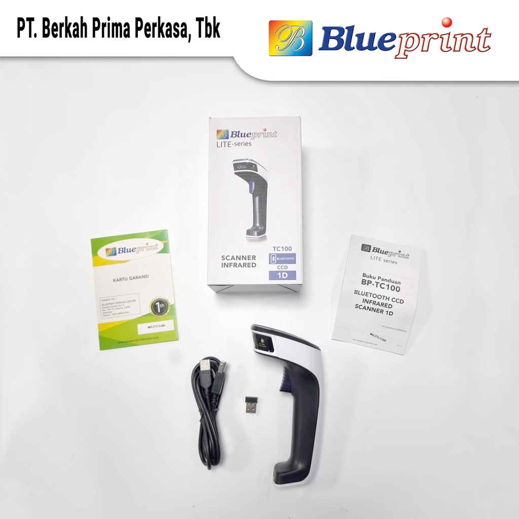 Jual Blueprint TC100 Barcode Scanner CCD 1D Auto Scan USB + Bluetooth ...