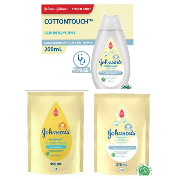 Jual Hair body wash Johnson's Cottontouch 375ml, Top To Toe Wash
