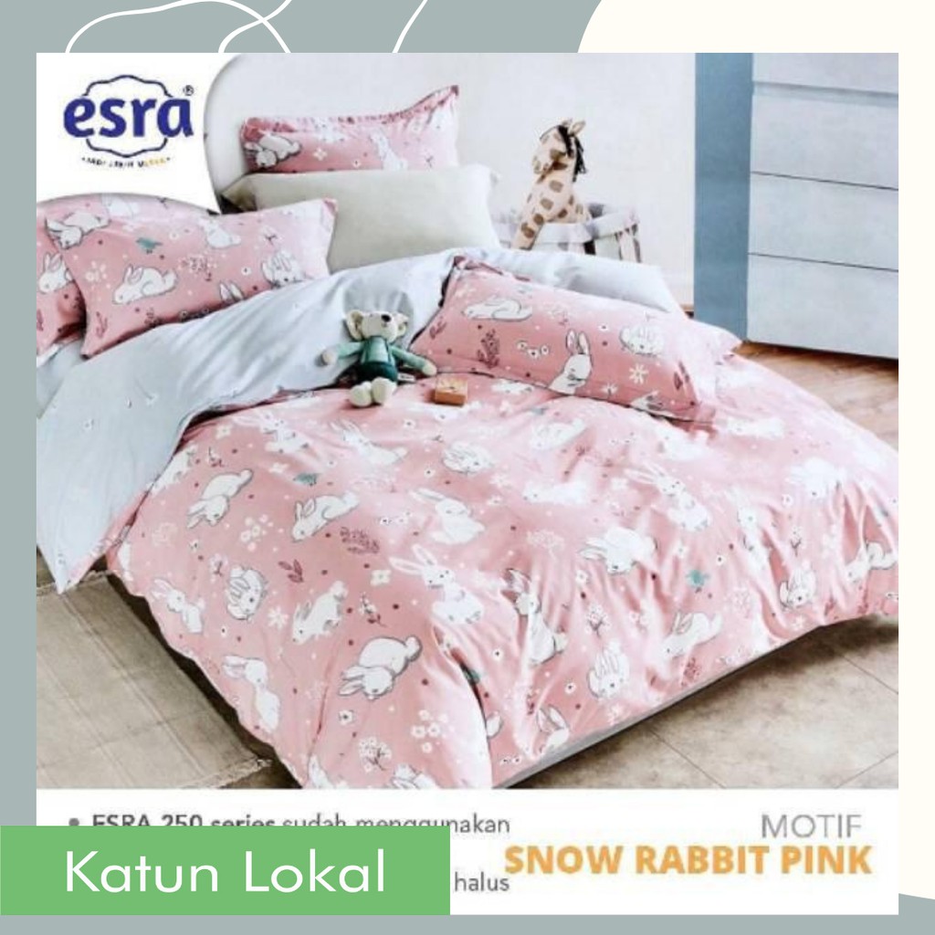 Jual Bahan kain sprei katun lokal CVC Esra motif binatang kelinci Snow ...