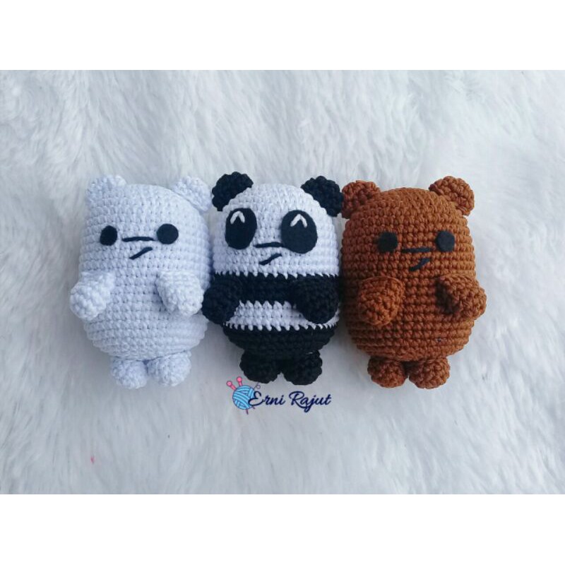 Jual Amigurumi boneka rajut we bare bear / ice bear / panda / bear ...