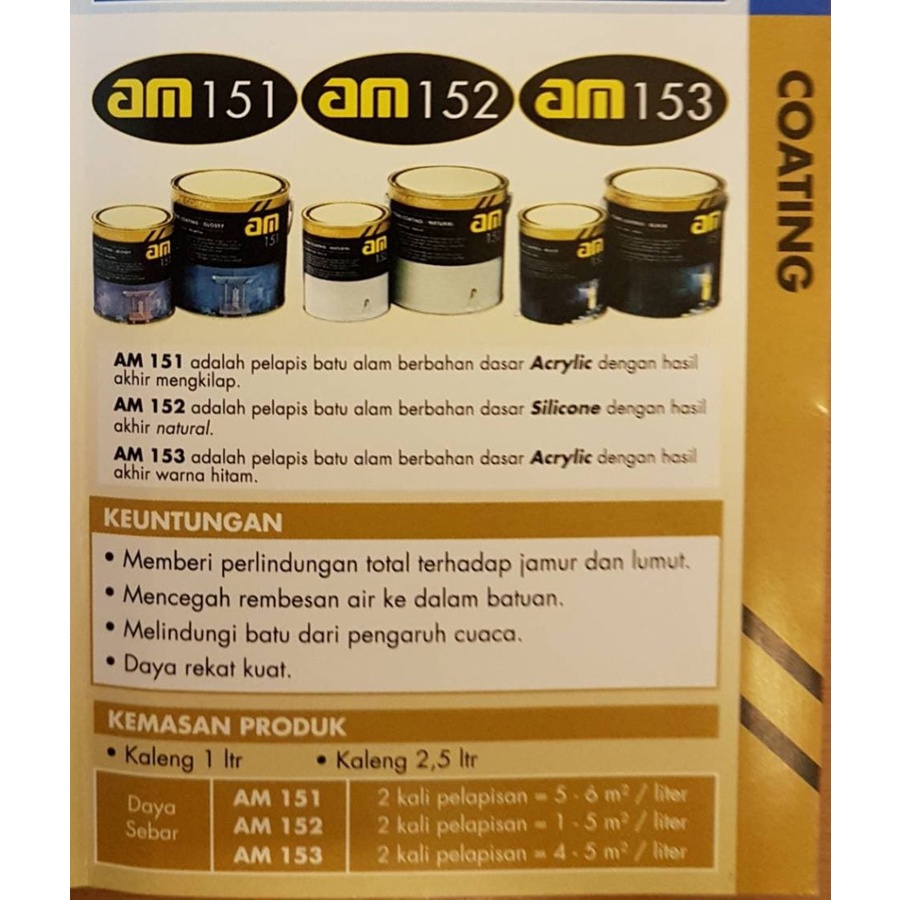 Jual Cat pelapis batu alam AM 153 Stone coating black 1 liter Hitam ...