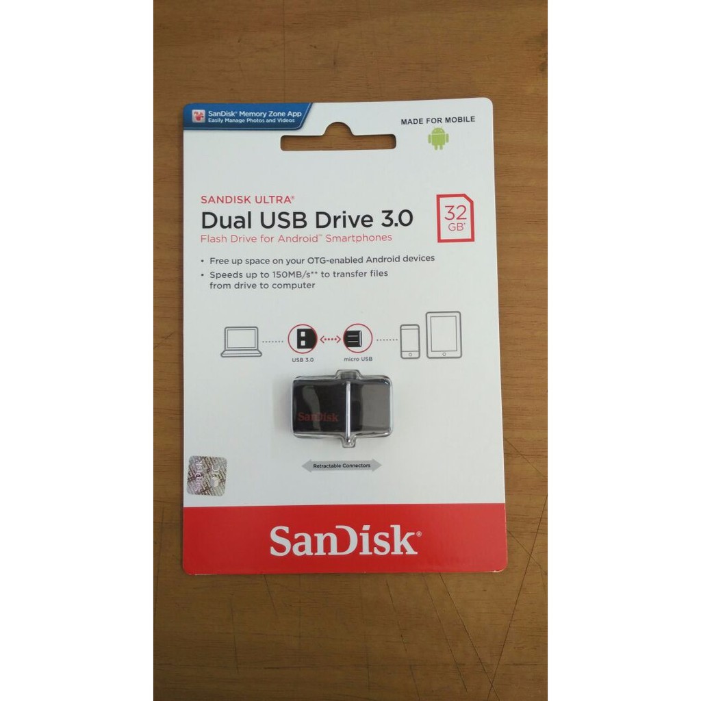 Jual SanDisk Ultra Dual USB Drive 3.0 32GB Flashdisk OTG - 32 GB Flash ...