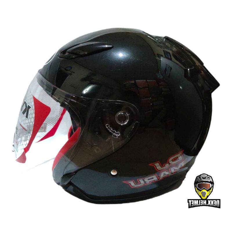 Jual Helm KYT DJ Maru Hitam Glossy Original Half Face Shopee Indonesia