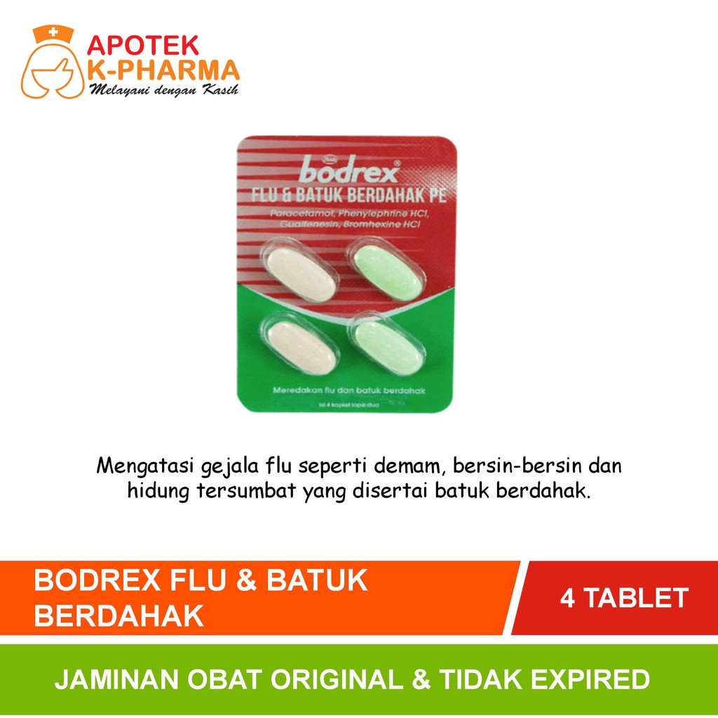 Jual Bodrex Flu & Batuk Berdahak Isi 4 Tablet Obat Original Tempo ...