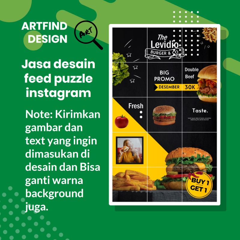 Jasa desain Post Konten Feed Puzzle IG Instagram Murah Kekinian Part
