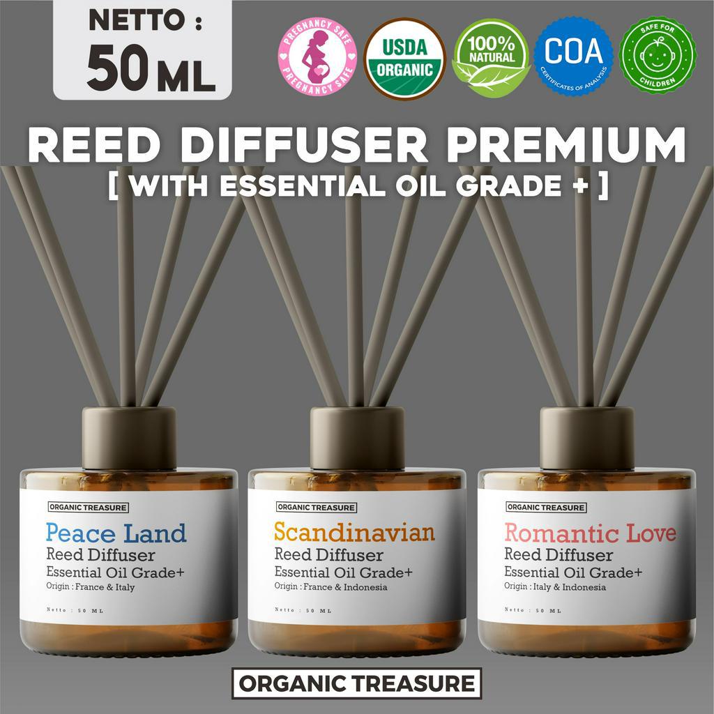 Jual REED DIFFUSER PREMIUM ESSENTIAL OIL AROMATHERAPY [FREE STICK] BY ORGANIC TREASURE
