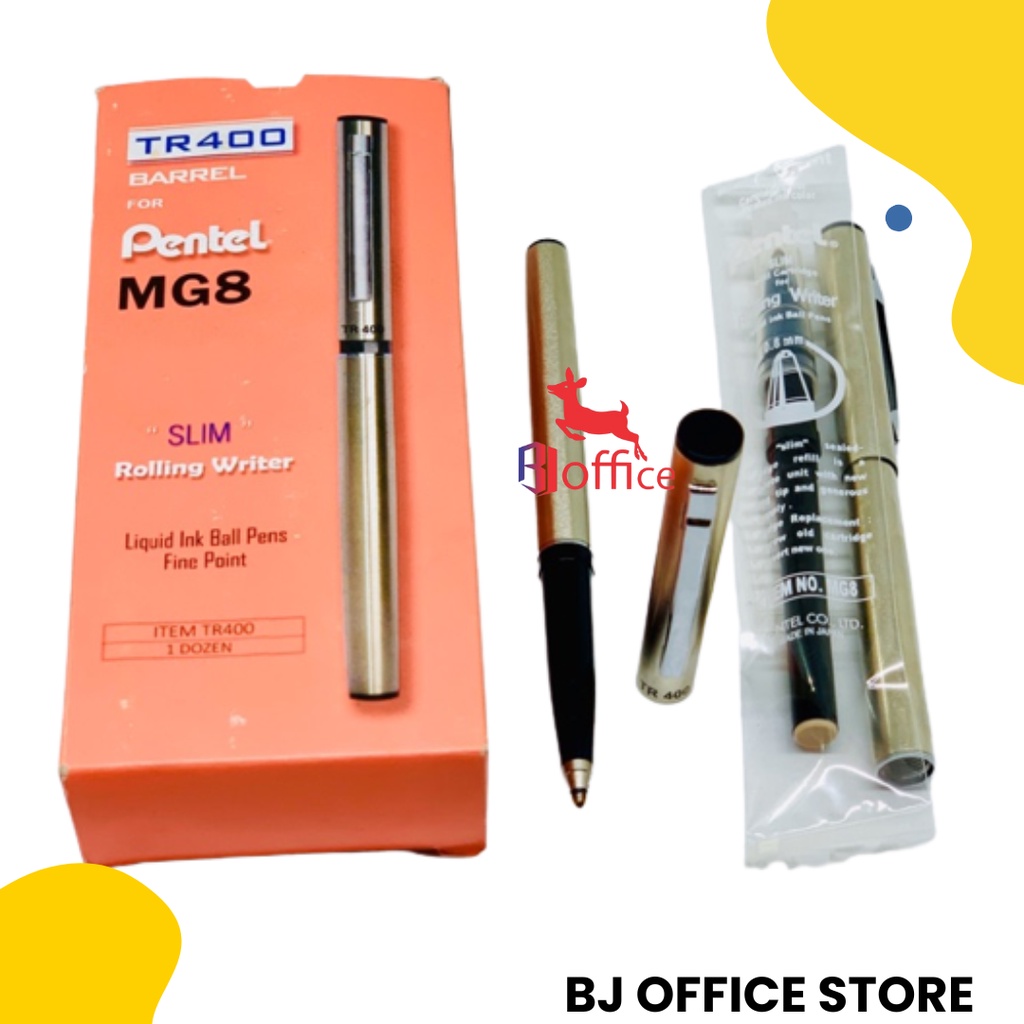 Pentel MG Pen Rolling Writer TR400 Barrel Slim Pulpen Ballpoint Tanda  Tangan Berkualitas