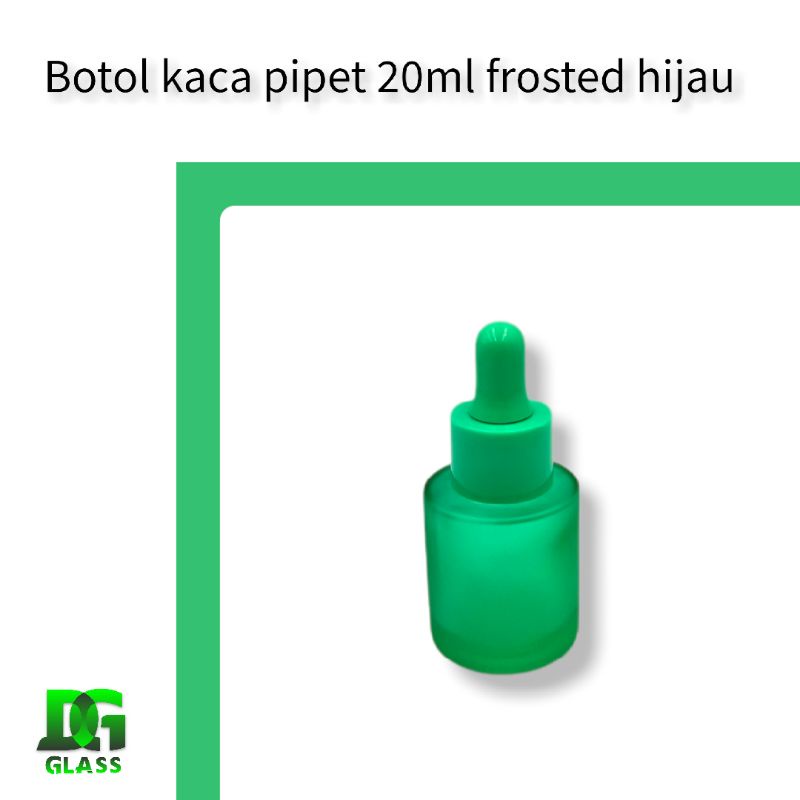 Jual Botol kaca pipet 20ml frosted bahu datar full colour / botol serum ...