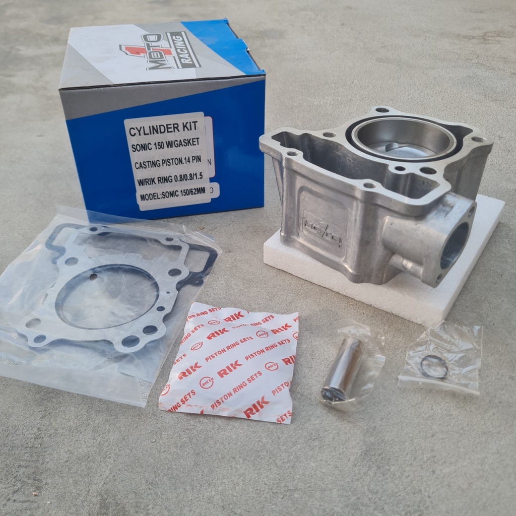 Jual Block + Piston Set Moto1 62mm HONDA SONIC 150 / Blok Silinder