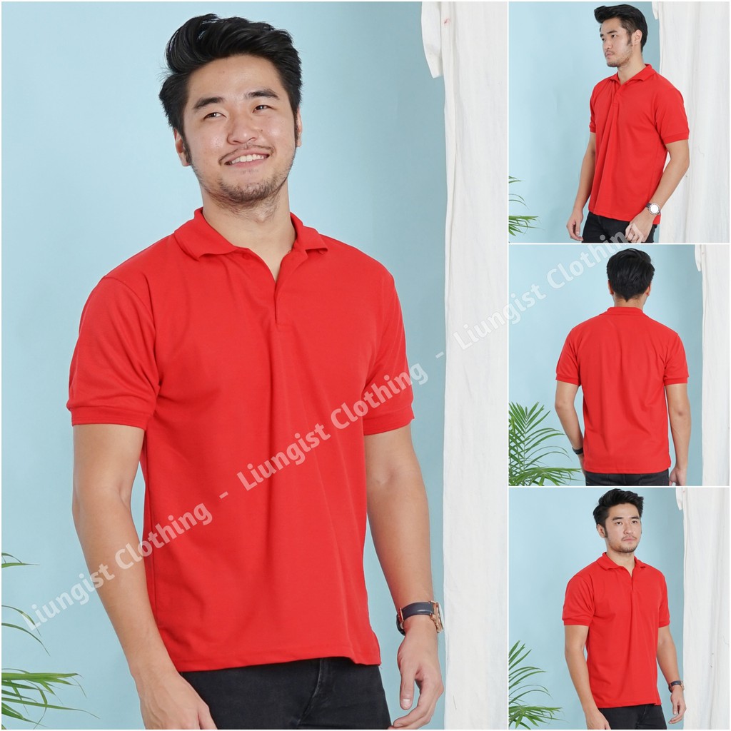 Jual Kaos Polo Unisex Merah Kaos Kerah Poloshirt Polo Shirt