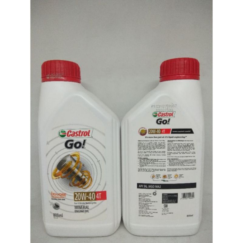 Jual OLI CASTROL GO! 4T 20W-40 MA 0.8 & 1 LITER DIJAMIN ORIGINAL ...