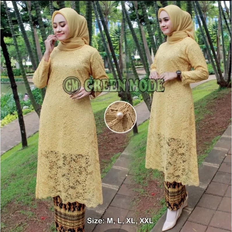 Jual STELAN LONG TUNIK BRUKAT/KEBAYA BRUKAT MODERN KONDANGAN MEWAH ...