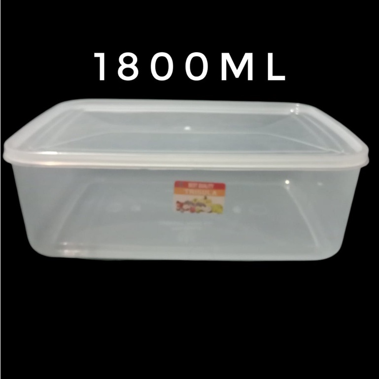 Jual Kotak Box Makan Plastik Sayur Toples Penyimpan Makanan Transparan 1800mL Shopee Indonesia