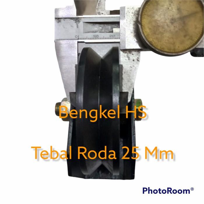 Jual Roda Pagar Besi As Hitam 10 Cm Jalur Rel Siku Double Bearing Baru Shopee Indonesia 1368