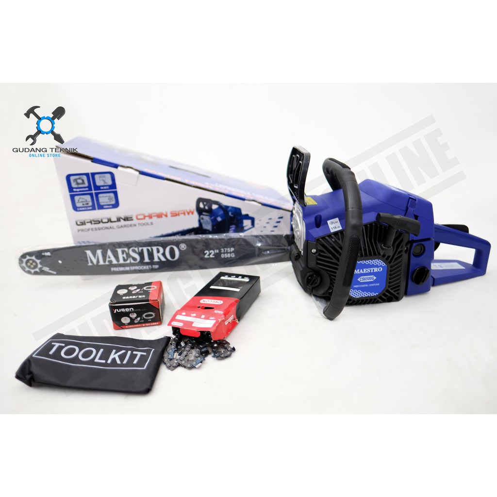 Jual Mesin Gergaji Kayu Chainsaw Maestro Chain Saw CS6500G 22 Inch ...