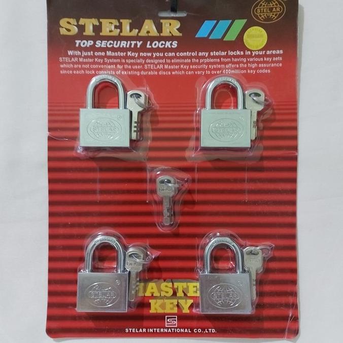 Jual Gembok Stelar (Master key) 4 buah size:50mm | Shopee Indonesia