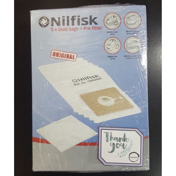 Jual DUST BAG(5)&PRE FILTER 78602600 NILFISK VACUUM CLEANER NEO COUPE