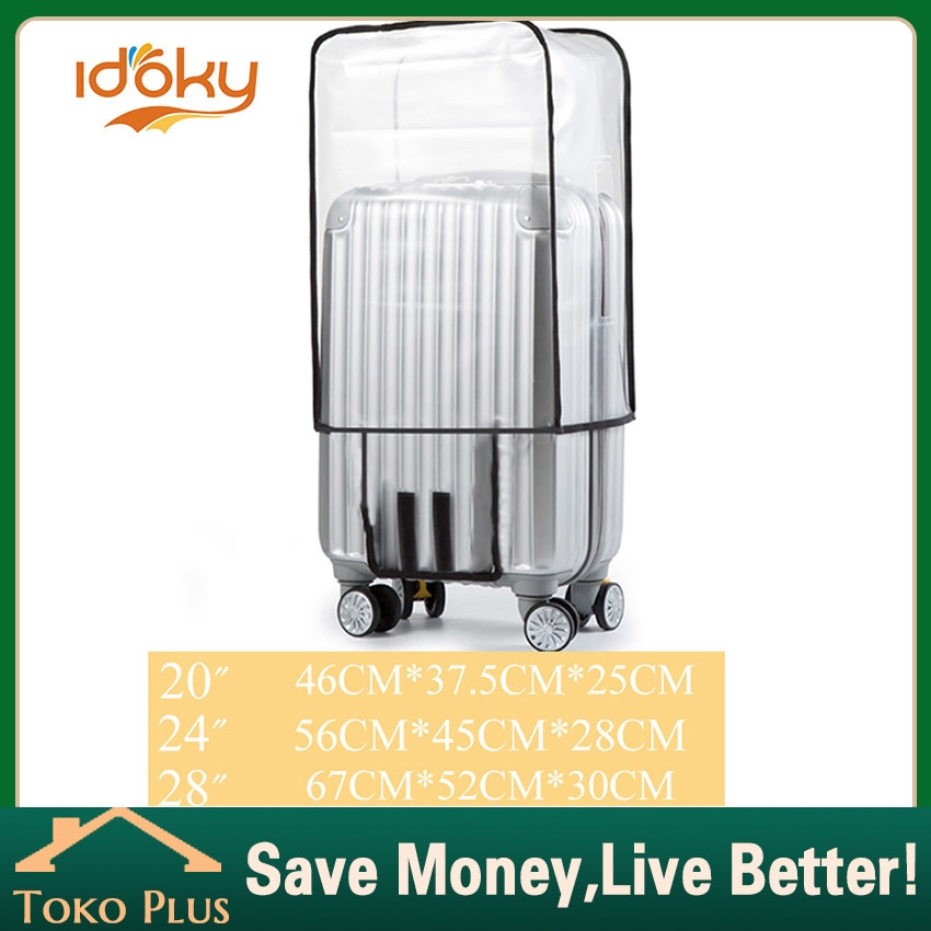 GooDengFull Kofferschutzhülle 24 Zoll - Transparente PVC Hülle Wasserdicht Mit Bordkarten