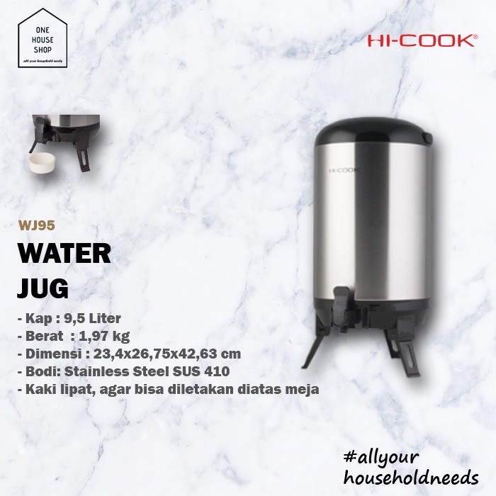 Jual Water Jug Teko Air Termos Decanter Stainless 95 Liter Hi Cook Wj95 Shopee Indonesia 0674