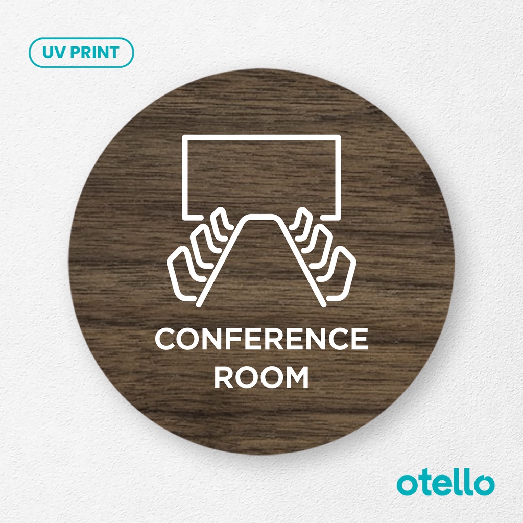 Jual Otello Conference Room Sign Board Kayu Print Tulisan Label Nama ...