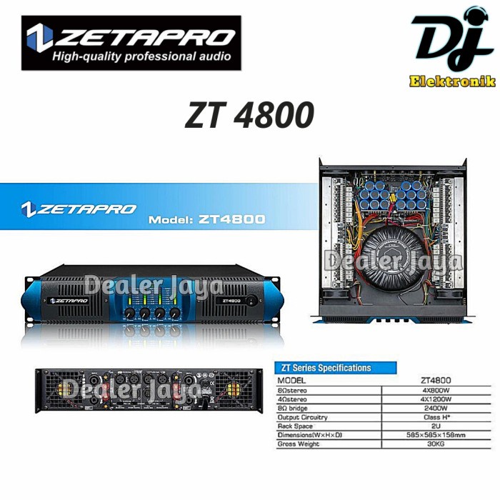 Jual Power Amplifier Zetapro Zt Zt Channel Shopee