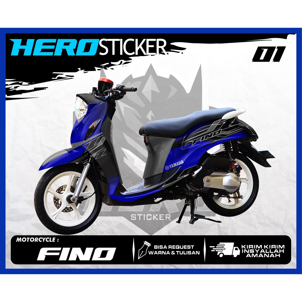 Jual Stiker DECAL YAMAHA FINO PREMIUM MOTIF GARIS FullbodyDECAL YAMAHA