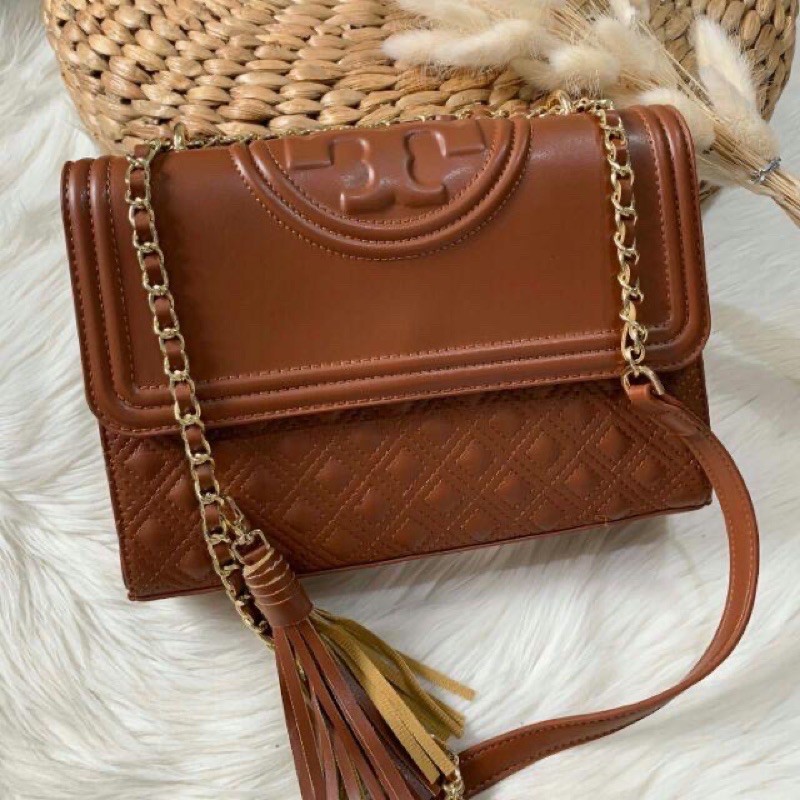 Jual Tas Tori bur h Fleming Bag Tali Rantai ukuran 26cm Bahan Leather Shopee Indonesia