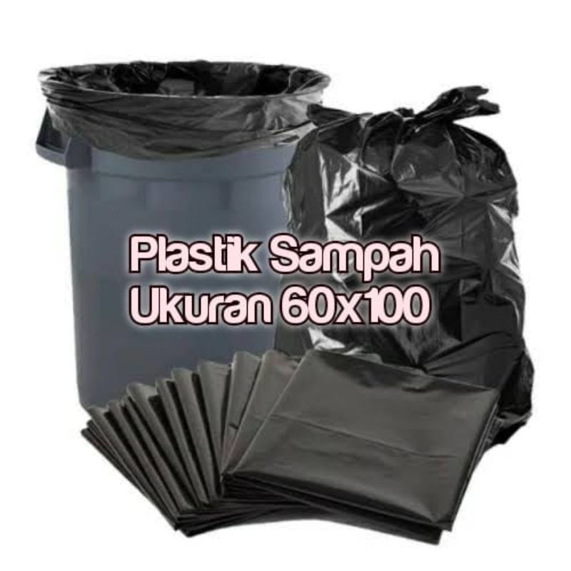 Jual Plastik Sampah Ukuran 60x100 Cm Kantong Sampah Besar Trashbag Jumbo Hitam Tebal 0764