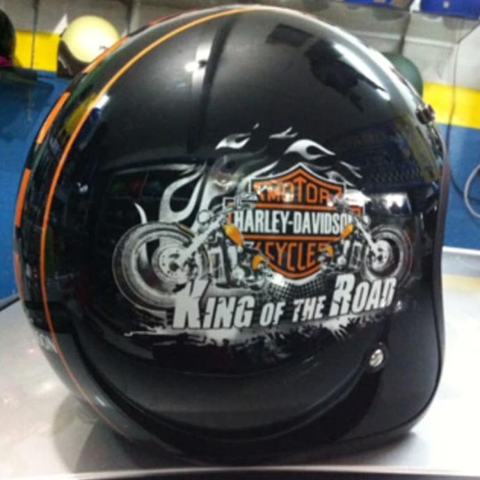 Jual Helm Harley Davidson Black Hitam retro klasik replika ARC Shopee