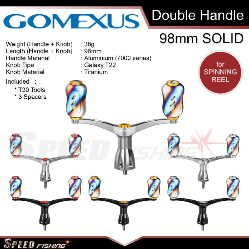 GOMEXUS Double Handle Aluminum Galaxy Knob T22 Titanium for