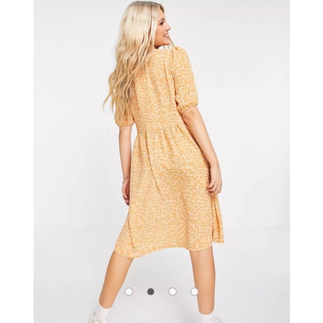 Jual Monki Yoana recycled printed wrap midi dress Shopee Indonesia