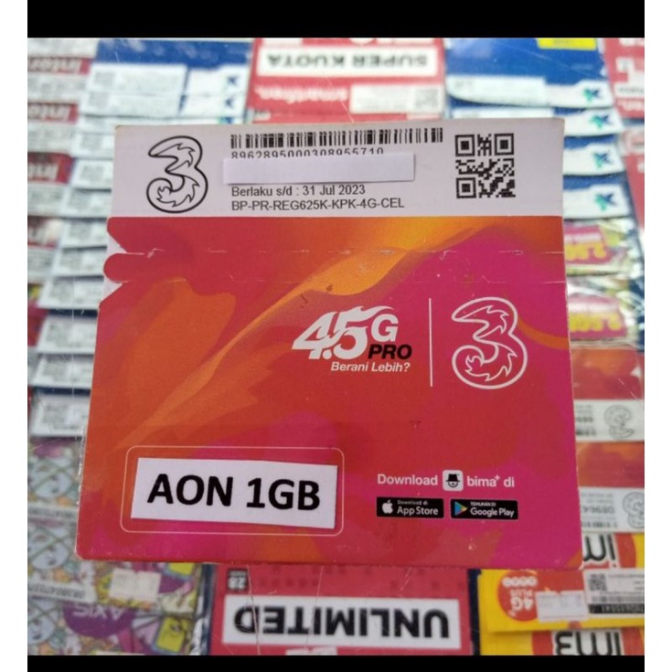 Kartu Perdana 3 Tri BM 1GB dengan Kuota Internet Terbaru