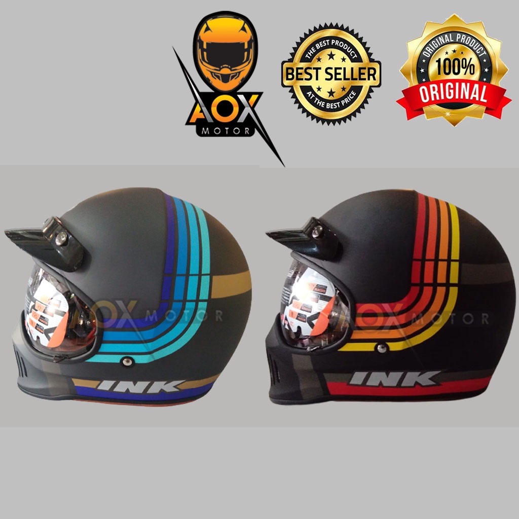 Jual Helm INK TROOPER Motif Borederline ORIGINAL Fullface Retro Cakil ...
