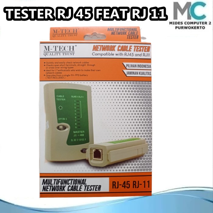Jual LAN Tester M-Tech untuk Kabel RJ11 dan RJ45 | Shopee Indonesia