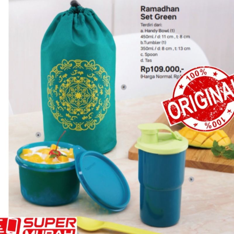 Jual Ramadhan Set Green Tupper Ware Buka Puasa Dan Sahur Toples Bekal Dan Minuman Makanan Kue