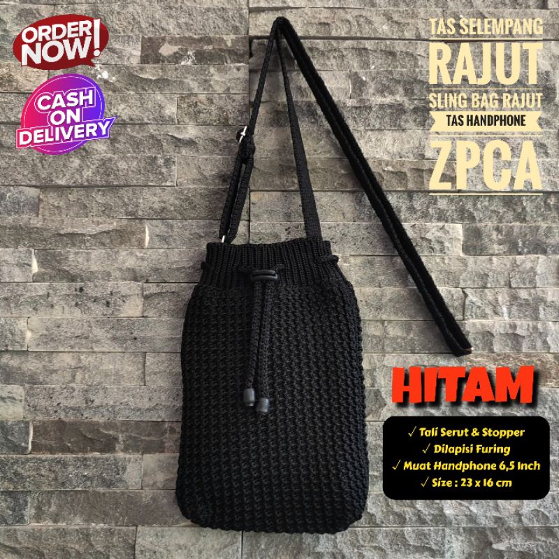 Jual Tas Selempang Rajut Sling Bag Rajut Tas Handphone Premium | Shopee