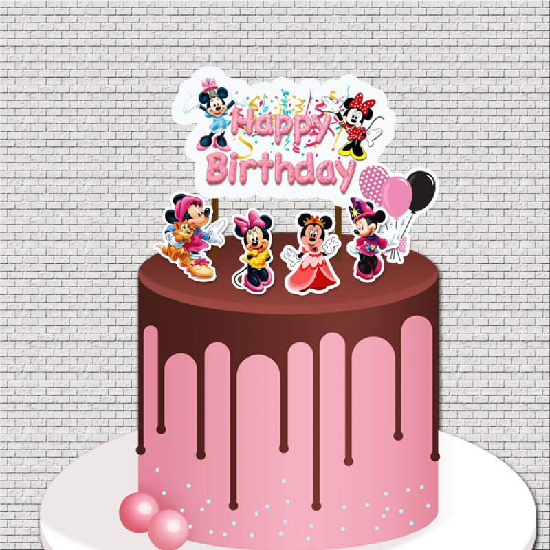 Jual Topper Cake minie mouse Hiasan kue ulang tahun happy birthday
