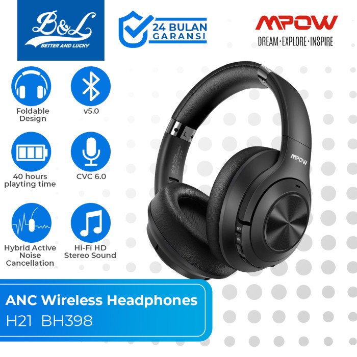 Mpow h21 2024 anc wireless headphones