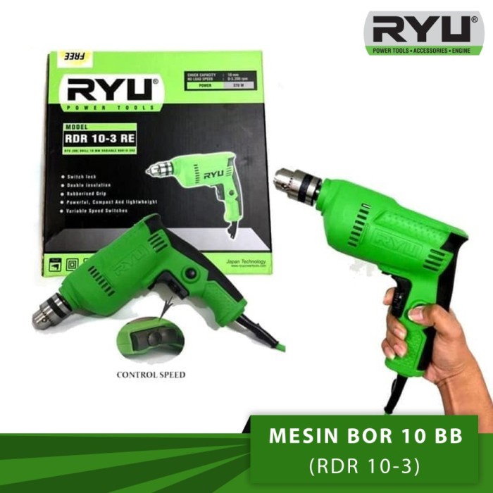 Jual MESIN BOR / MESIN BOR TANGAN / HAND RILL / MESIN BOR RYU RDR 10-3 ...