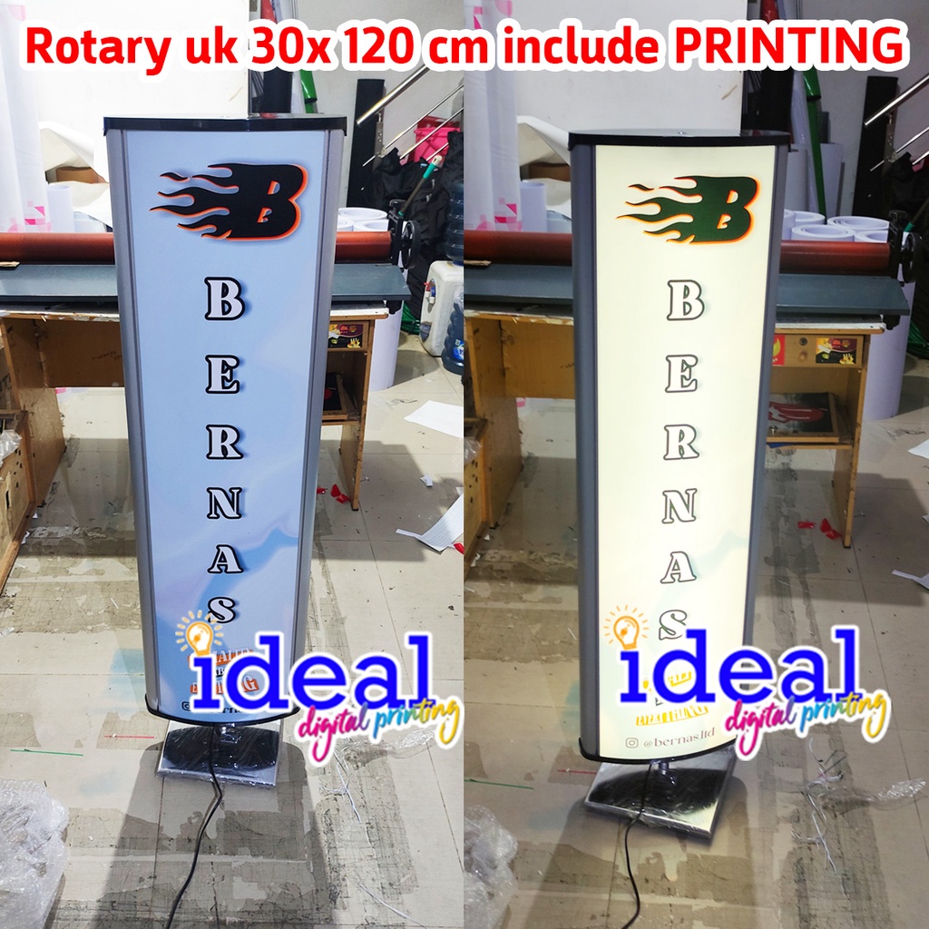 Jual Neon box berputar putar tripod light box rotary neon box muter ...