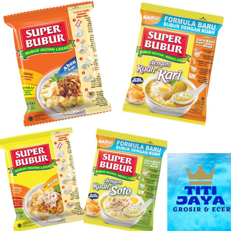 Jual Super Bubur Rasa Ayam Kuah Kari Abon Sapi Kuah Soto Termurah