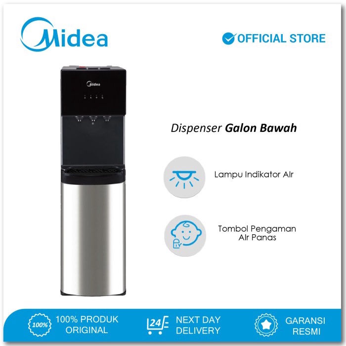 Jual Midea Dispenser Galon Bawah YL-1567B Bottom Loading Compressor ...