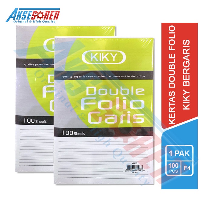 Jual Kertas Double Folio Garis Kiky [1 Pack/100 Lembar] / Kertas Polio ...