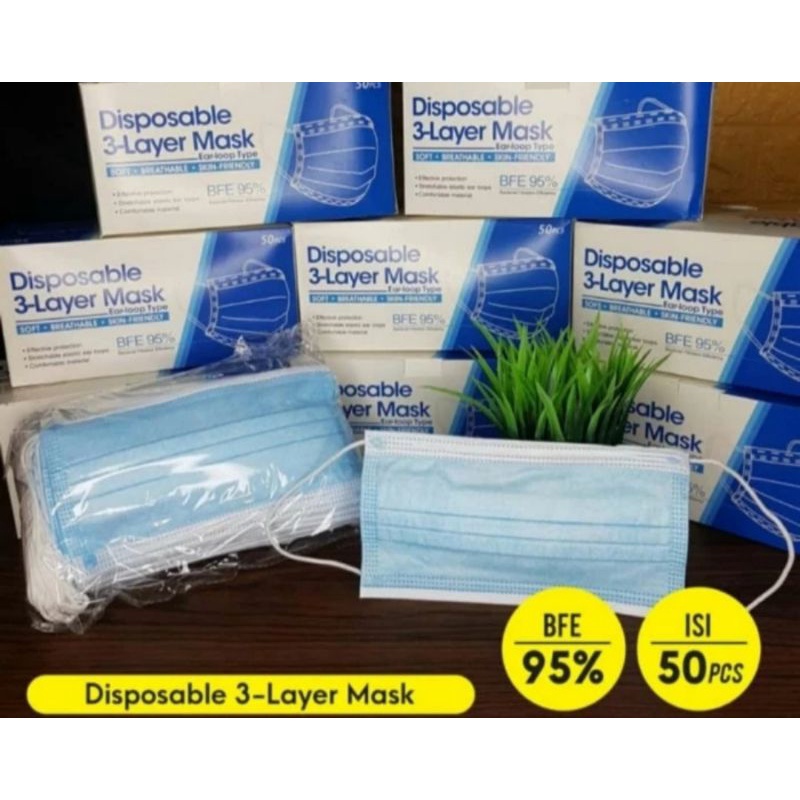 Jual Masker Earloop 3ply isi 50 pcs Box | Shopee Indonesia