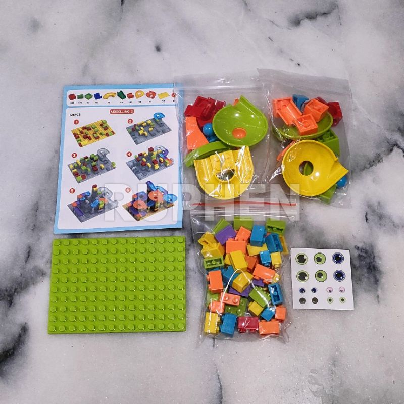Jual Bricks Variable Slideway Marble Race Run Maze Balls Track Slide ...