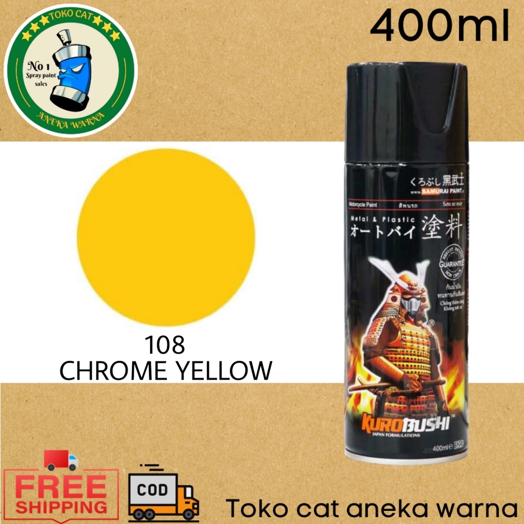 Jual SAMURAI PAINT 108 CHROME YELLOW KUNING 400ml CAT SEMPROT SPRAY ...