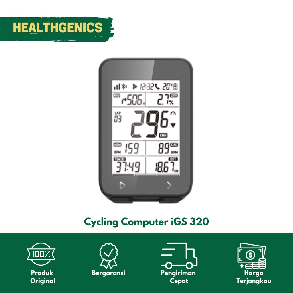 Jual Speedometer / Cycling Computer GPS Sepeda iGPSport iGS320 Unit