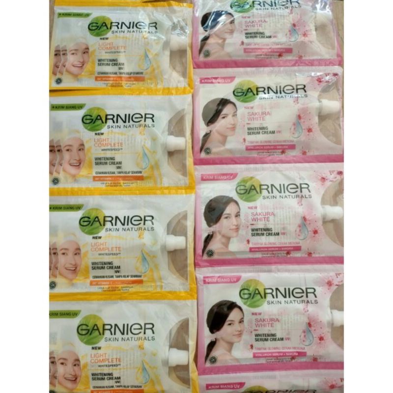 Jual garnier light complete day cream sachet/garnier sakura white day
